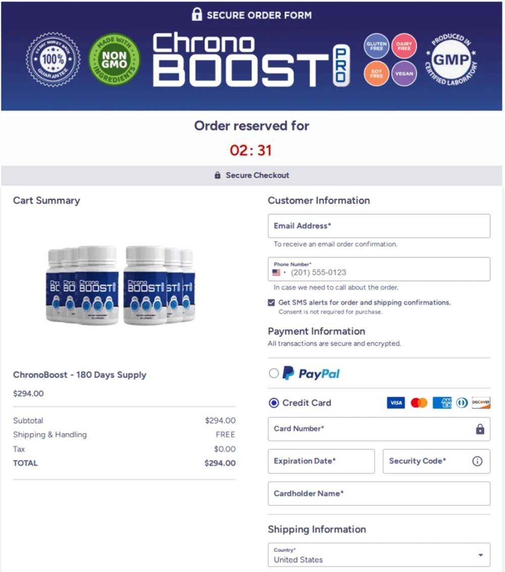 ChronoBoost-Pro-payment-secure-order-official website